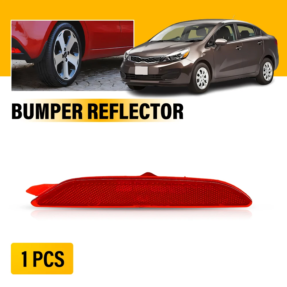 

1Pc Right Car Side Rear Bumper Reflector Fits KIA RIO 2010 2011 2012 2013 2014 Red Lens Taillight Warning Lights Signal Lamp