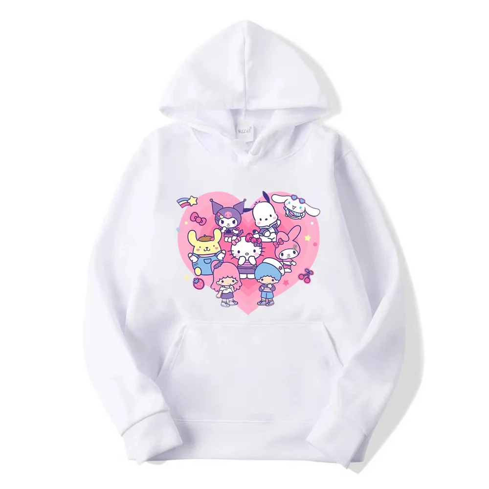 Spring and Autumn My melody And Kuromi Cartoon Anime Women Pullover Tops Spring Autumn Men Sweatshirt Pink Couple Hoodie Clothes