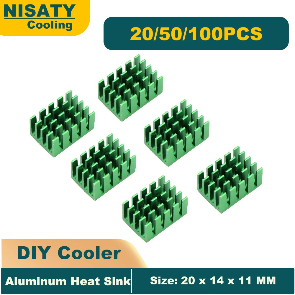 

Bulk Pack 100/50/20PCS 20*14*11mm Aluminum Mini IC Chipset Heatsink electronic radiator routing chip heat sink 20*14*11MM