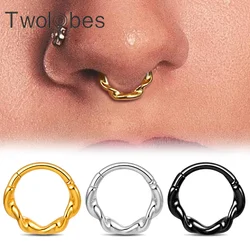 Twolobes 1PCS Surgical Stainless Steel Twist Septum Clicker Segment Nose Ring Ear Cartilage Tragus Helix Piercing Body Jewelry