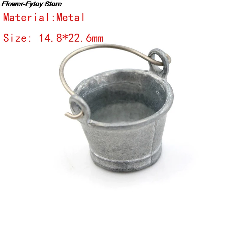 Cute 1/12 Dollhouse Miniature Water Bucket 1:12 Fairy Home Kitchen Pretnd Play Game Accessories 14.8x22.6mm 3.5x3x2.5cm