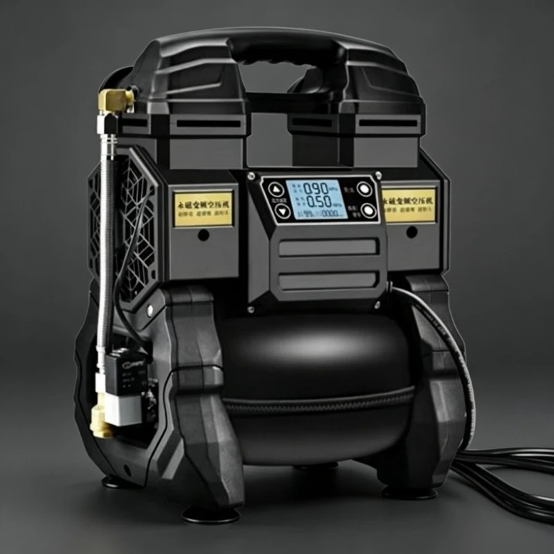 Industrial 1081 Brushless Inverter Portable Oil-Free Silent Air Compressor for Woodworking Spray Painting Tank