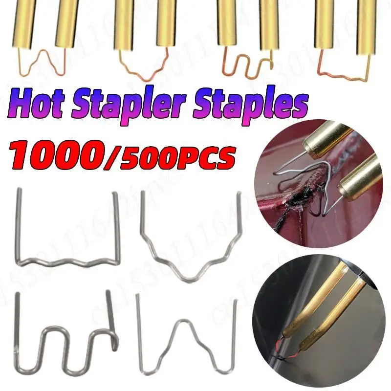 

1000PCS 0.8mm Welding Rods Hot Stapler Staples Welder Staples Wave Flat Hot Staples Soldering Tools for Car Bumper Repair Kit