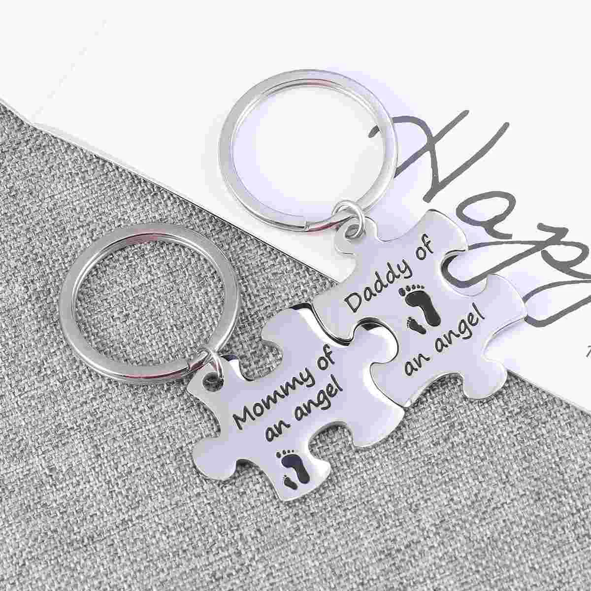 Skin-friendly Keychain Sympathy Gift Baby Loss Keepsake Miscarriage Mommy and Daddy of Angel Set