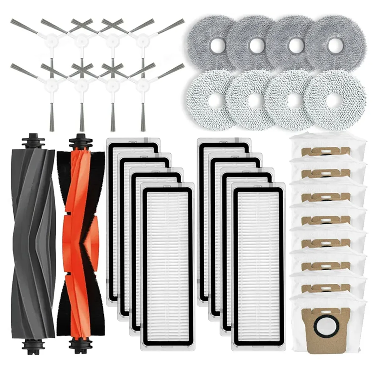 Para xiaomi mijia omni 1s, b116, b101cn, x10 +/dreame l10s ultra, l10 ultra principal escova lateral filtro mop sacos de pó