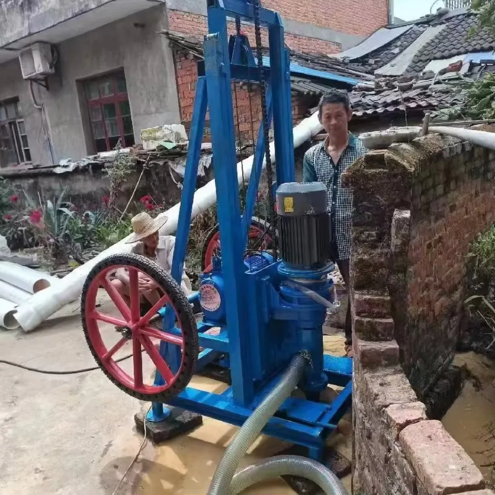 Premium Stable Electric Well Drilling Rig Wheeled Portable Structure Easy Operation  for Agricultural Irrigation Engineering