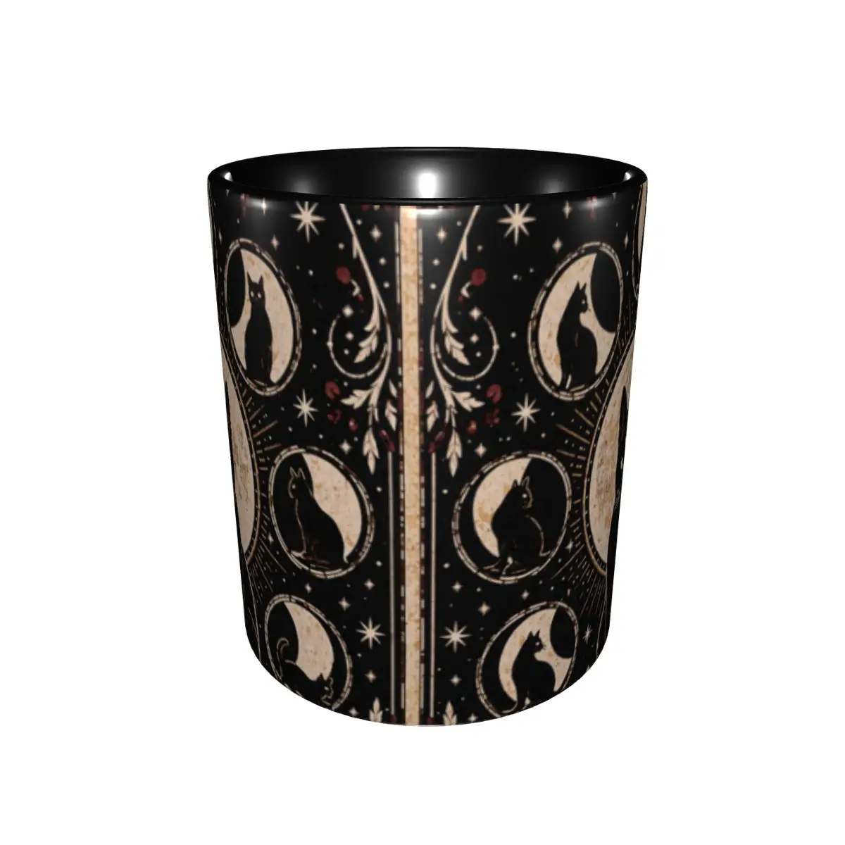 Halloween Black Cats Gift Mug for Friends Funny Witchy Spooky Coffee Cup Present for Office