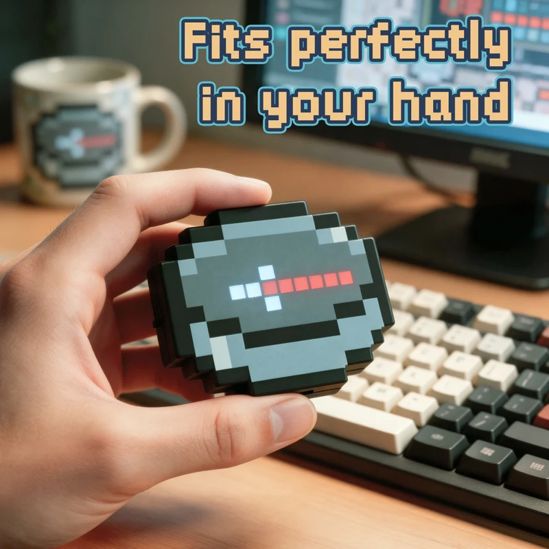 2026 NEW Rechargeable Pixel Compass Keychain Portable Moveable Retro Gaming Accessory Trinket Cool Gamer Gift for Girls Boys image 2