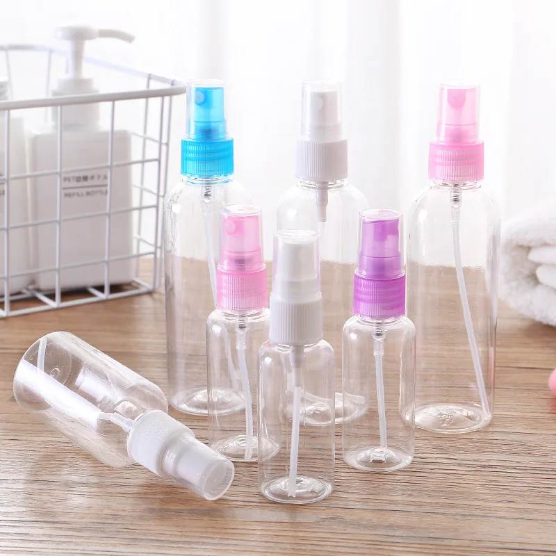 2/5Pcs Refillable Spray Bottles 30ml, Clear Plastic, for Cosmetics, Essential Oils, Random Color, Bulk Pack, Empty Bottles