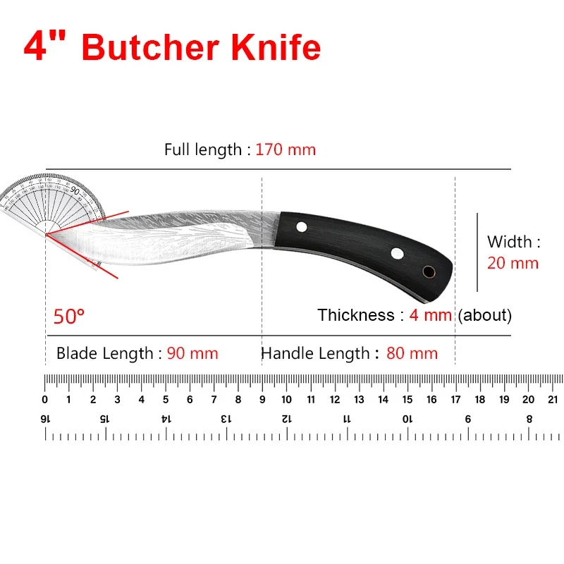Butcher Boing Knife Cleaver Meat Vegetable Kitchen Knives Stainless Steel Handmade Forged Chef Knife Fish Fillet Slicing Knife