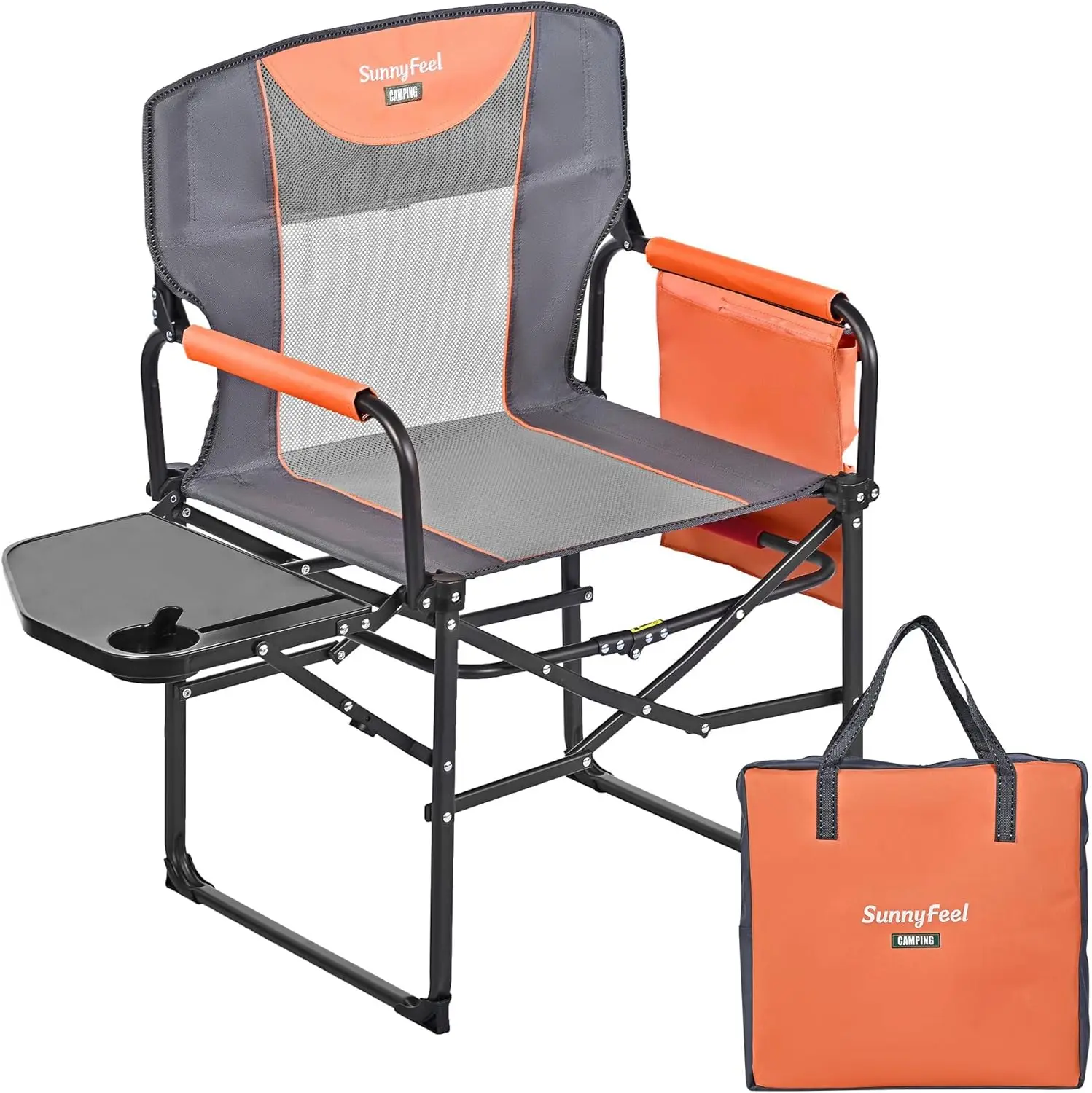 

Oversized Camping Directors Chair, Portable Folding Lawn Chairs for Adults Heavy Duty with Side Table,Pocket for Beach