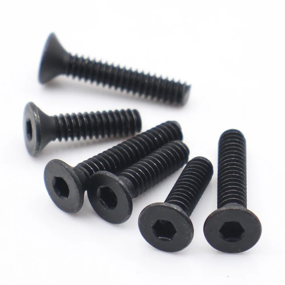 5pcs/10pcs per Pack #4-#10 1/4-3/8 10.9 Grade Alloy Steel UNC Countersunk Hex Socket Screws Flat Head Allen Bolts Inch Thread