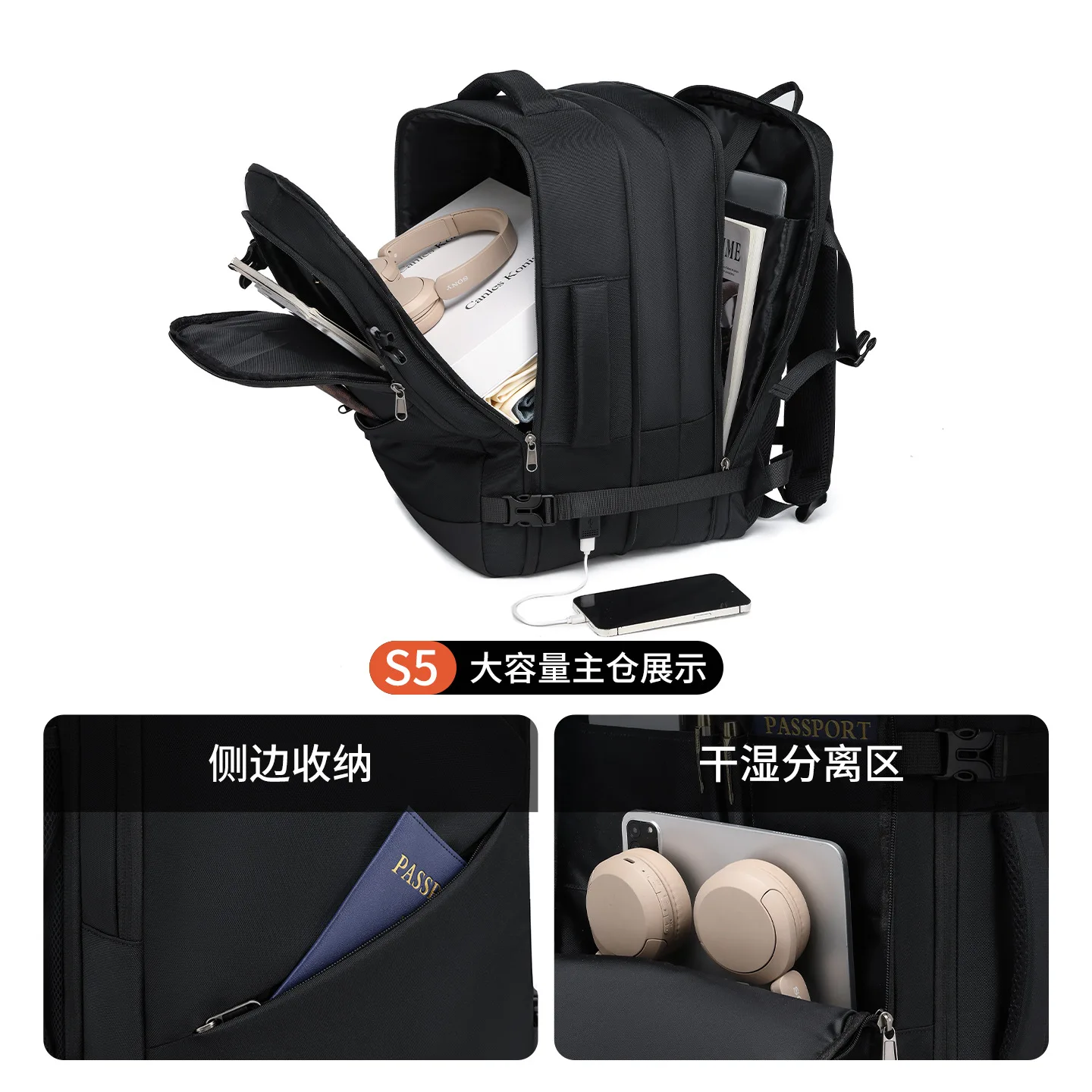 Business Casual Large Expandable Capacity Travel New Cross-border Waterproof High-end Computer Backpack Bags For Teenagers