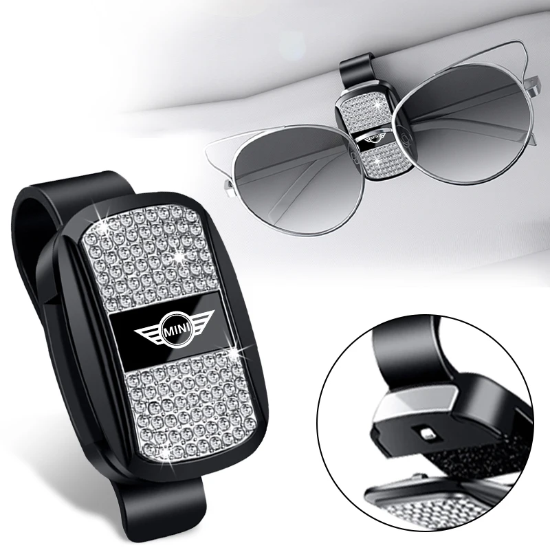 

High-end Car Sun Visor Clips Eyeglass Holder Sunglasses Frame For MINI Cooper One JCW Works R55 R56 F55 F56 R57 R58 R59 R60 R50