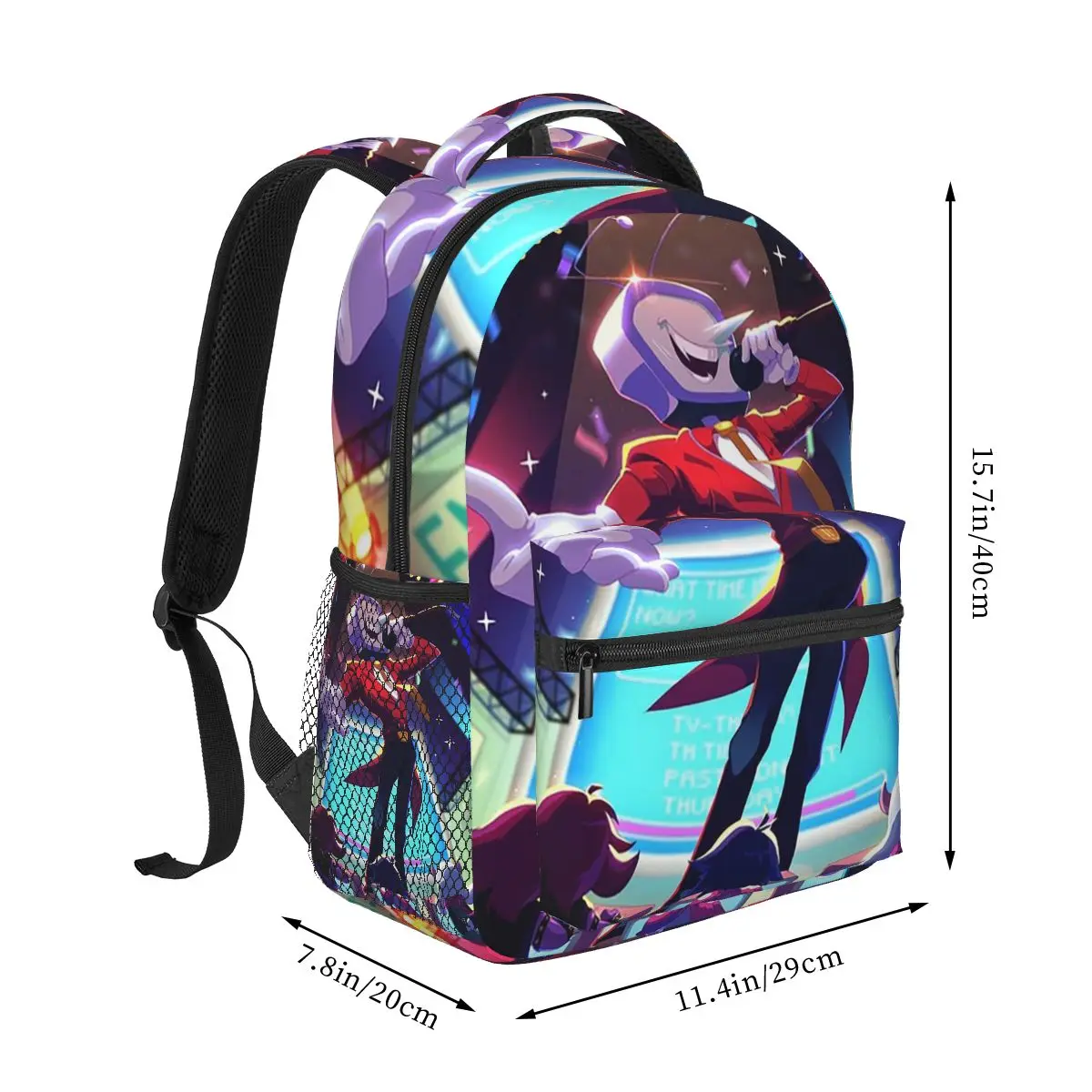 Mr. AntTenna's Tv Time Deltarune Game Student Backpack School Bag Hiking Travel Daypack for Men Women Bookbag Shoulder Bags