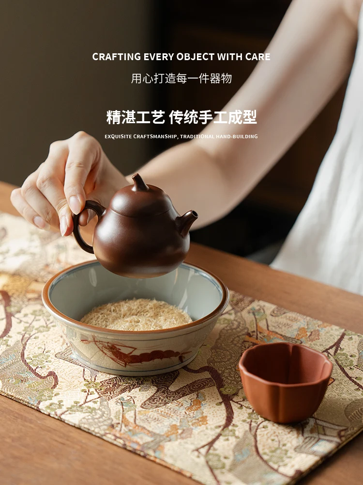 Yixing Clay Teapot Handmade Purple Sand Eggplant Household Set Small Gift Box
