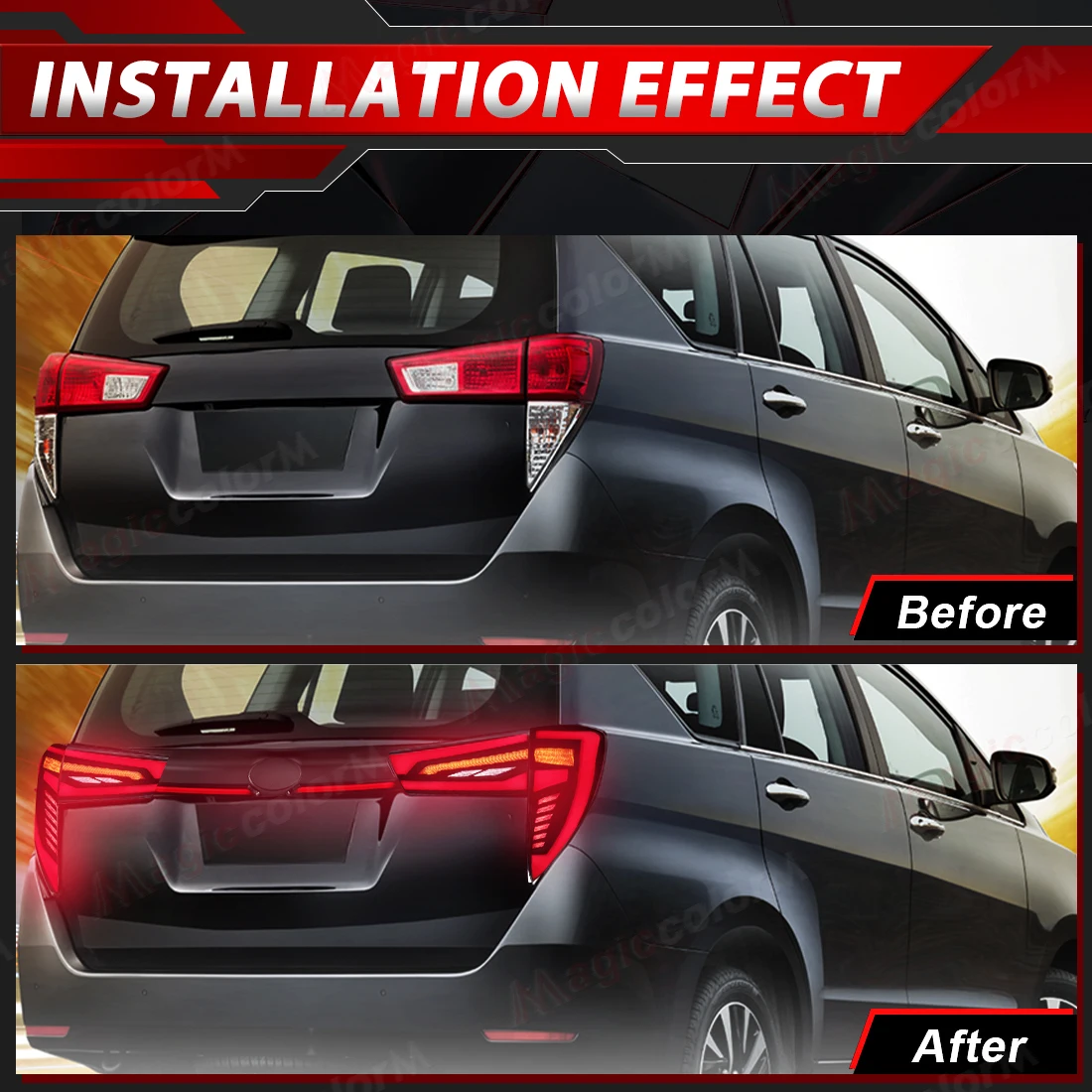 

1Set LED Tail Light Assebmly For Toyota Innova 2016-2018 2019 2020 2021 2022 Dynamic Turn Signal Rear Brake Reverse Driving Lamp