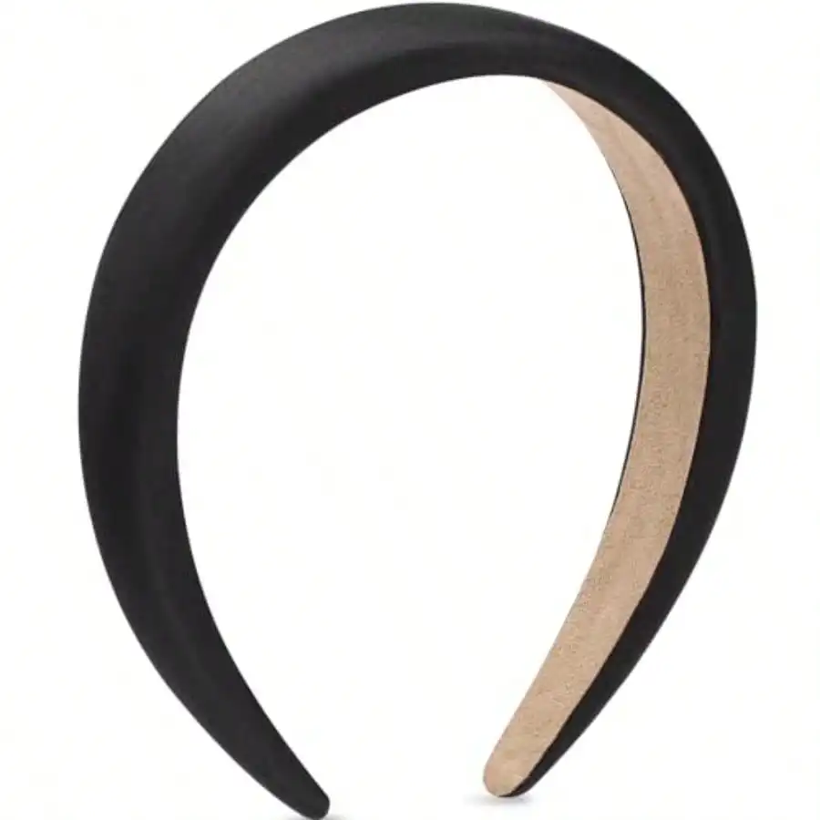 

Padded Headband For Women Wide Sponge HeadBands Plain Solid Hair Band Hoops Vintage Yoga Head Bands Fashion Elastic Hairband Accories Black
