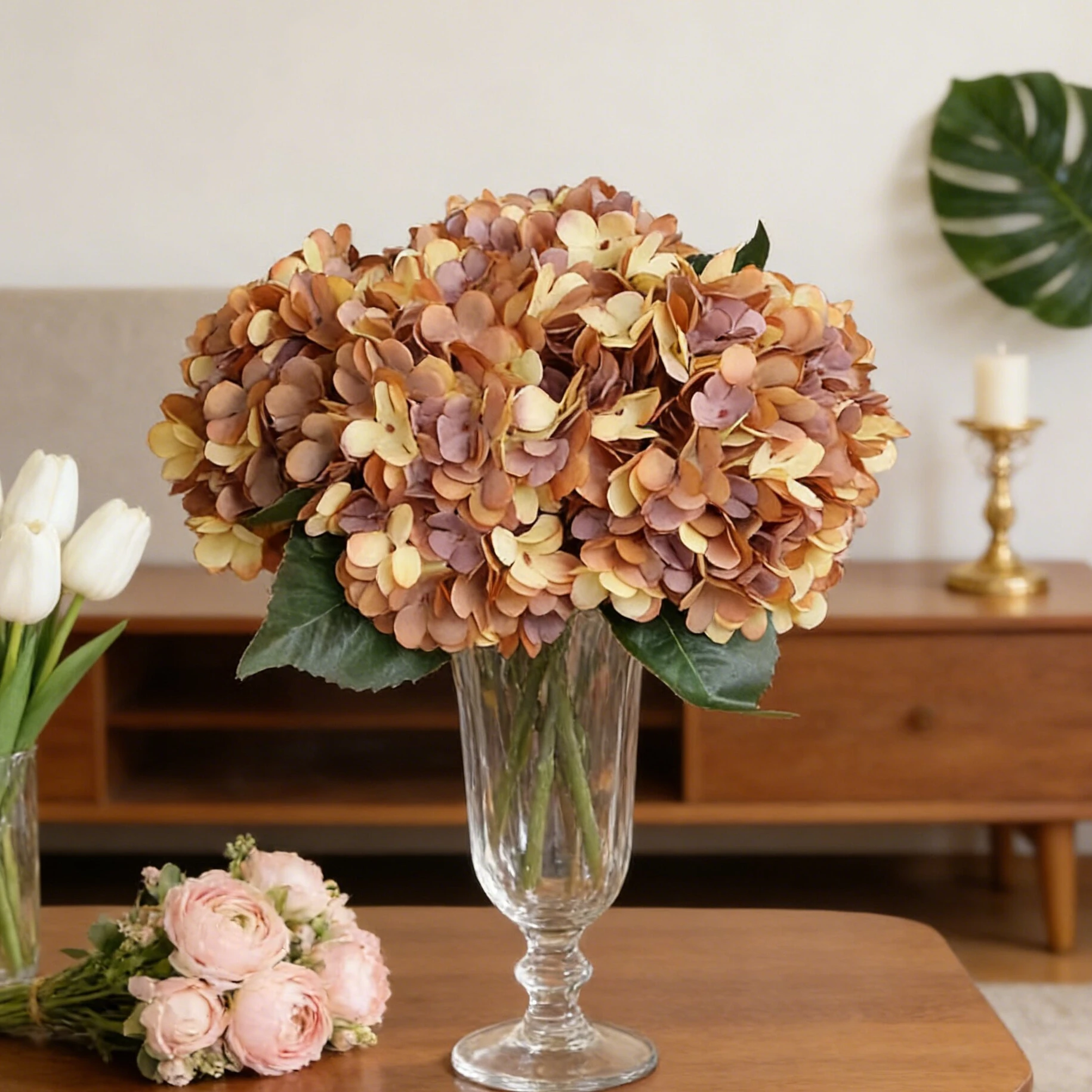 6 Stück Künstliche Hortensien aus Seide für Zuhause, Tisch, Hochzeit, Wand, DIY Geschenkbox, Vase, Brautstrauß, Garten, Festival, Herbstdekoration – Detail 5