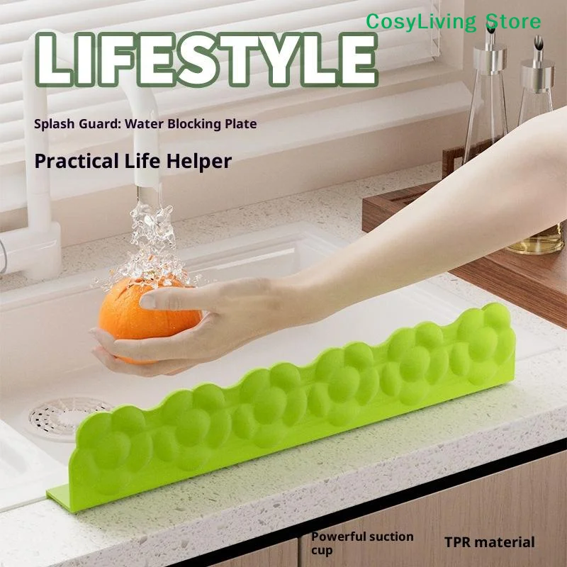 [CL]Silicone Sink Baffle Splash Guard Protect Clothes From Splashing Water Baffle Splash Protector For Washing Dishes Faucet[CL]
