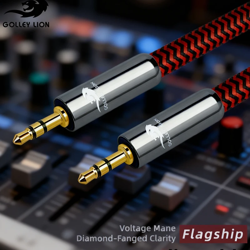 GOLLEY LION Flagship 3.5mm Aux Cable Diamond-Fanged Clarity Nylon Braided 3.5 Male to Male for Speaker System