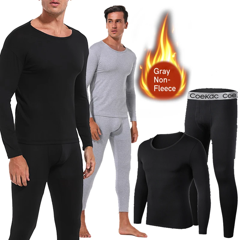 Long Johns Thermal Underwear for Men Fleece Lined Base Layer Set for Cold Weather