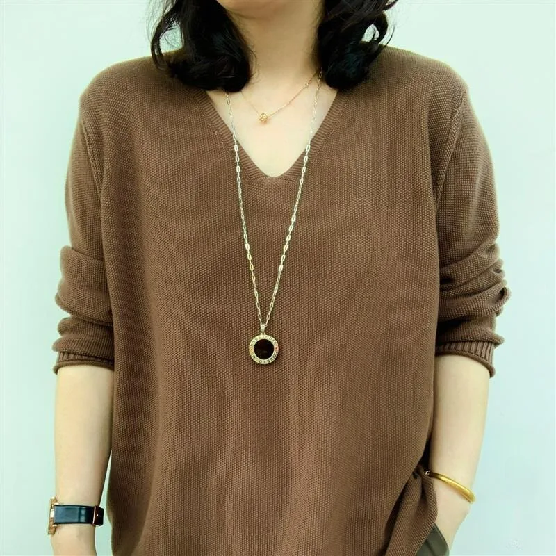 In 2023 The New Autumn and Winter Women Fashion Leisure Slimming Explosive Comfortable and High-grade V-neck Sweater