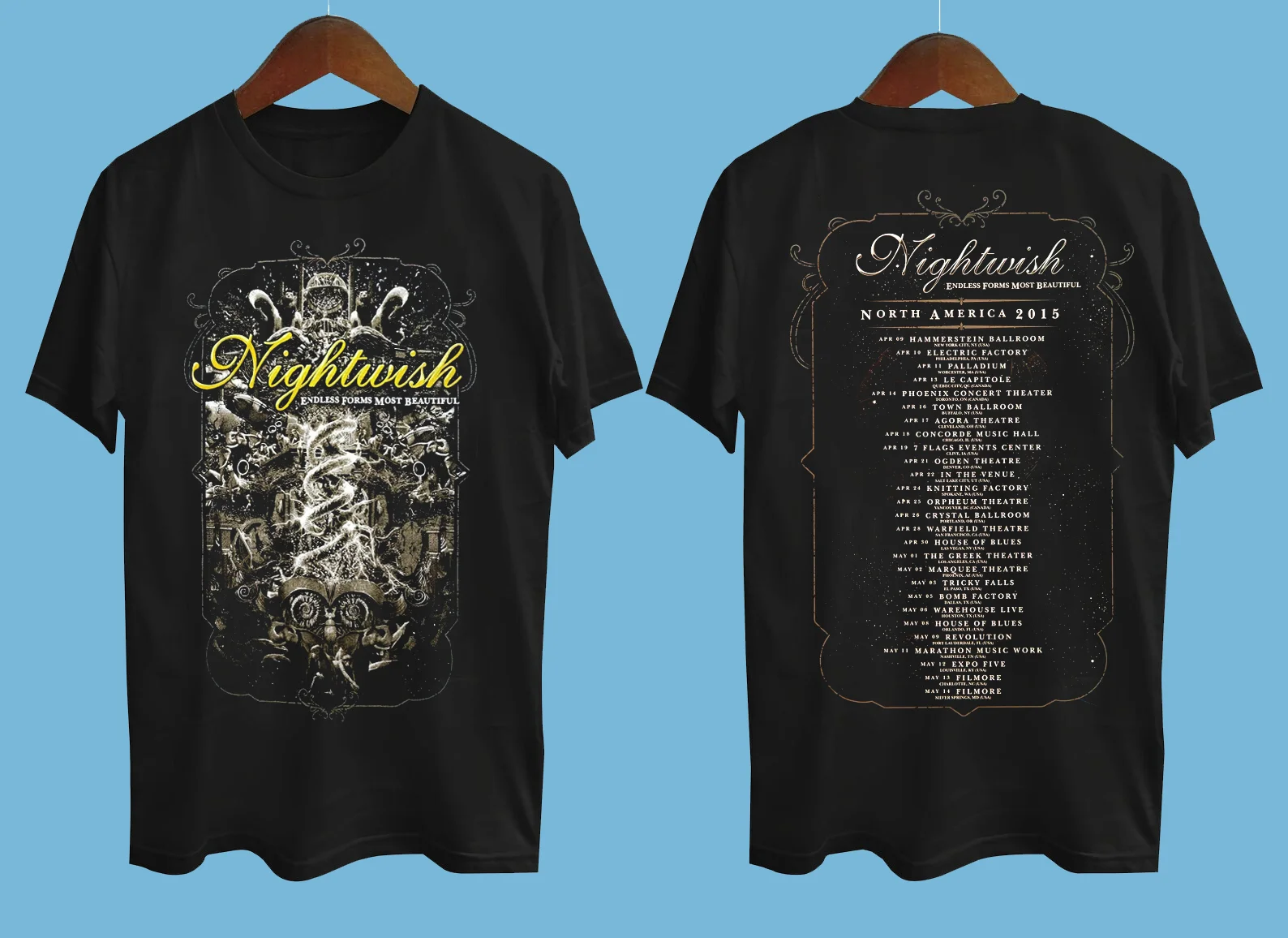 Nightwish Endless Forms Most Beautiful North America 2015 2 Side Shirt AH1215