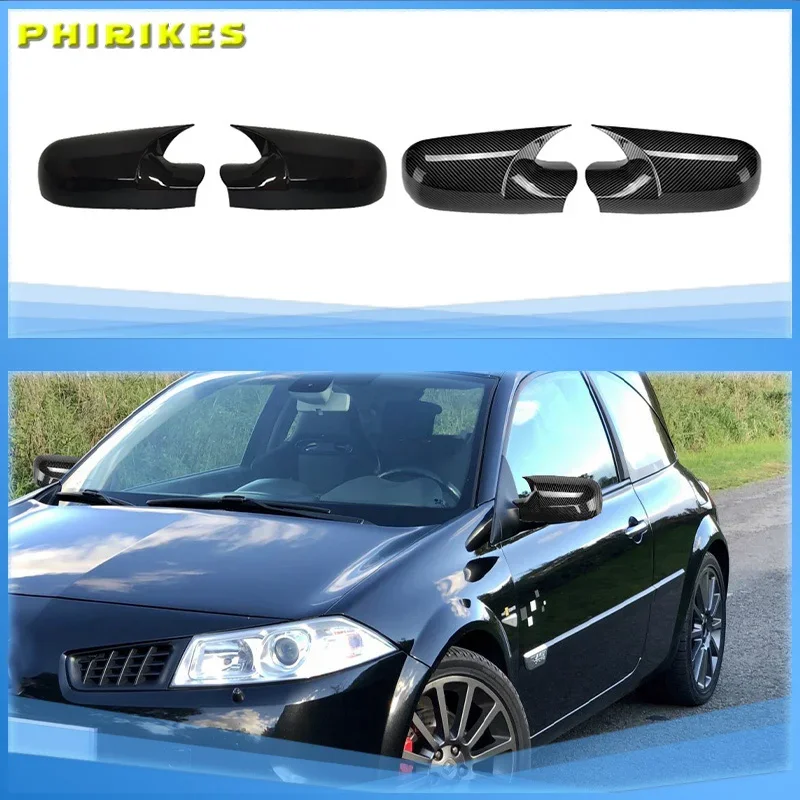 1 Paar Auto-Seitenspiegelabdeckungen, Gehäuseverkleidung, Dekoration, geeignet für Renault Megane 2 MK2 2002–2009, Autoteile
