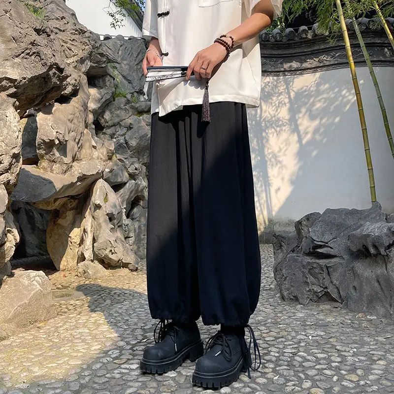 Dünne Sommer Lose Männliche Geerntete Hosen Günstige Trend Verkauf Original Kleidung Designer Xxxl Einfarbig männer Casual Breite bein Hosen