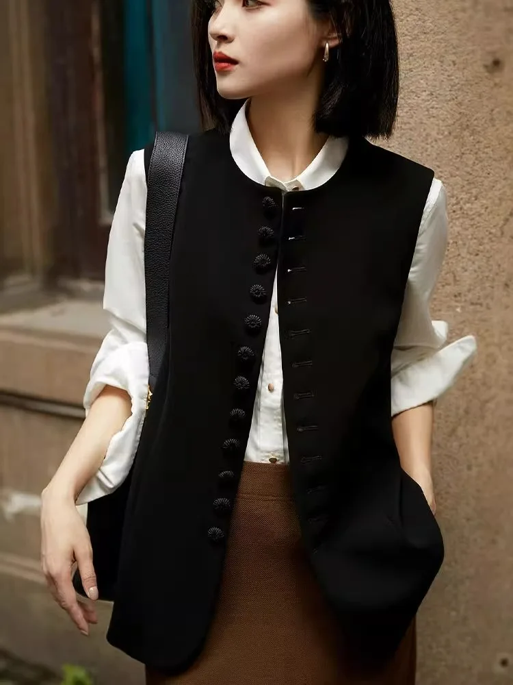 

Slimming Versatile Single-Button Svel Tank Top Comfortable Casual Vest Faionable Layering Top Youthful Summer Wear