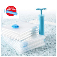 3PCS/5PcsTransparent Border Vacuum Bag For Clothes Storage Bag Home Organizer Compressed Seal Travel Saving Bag