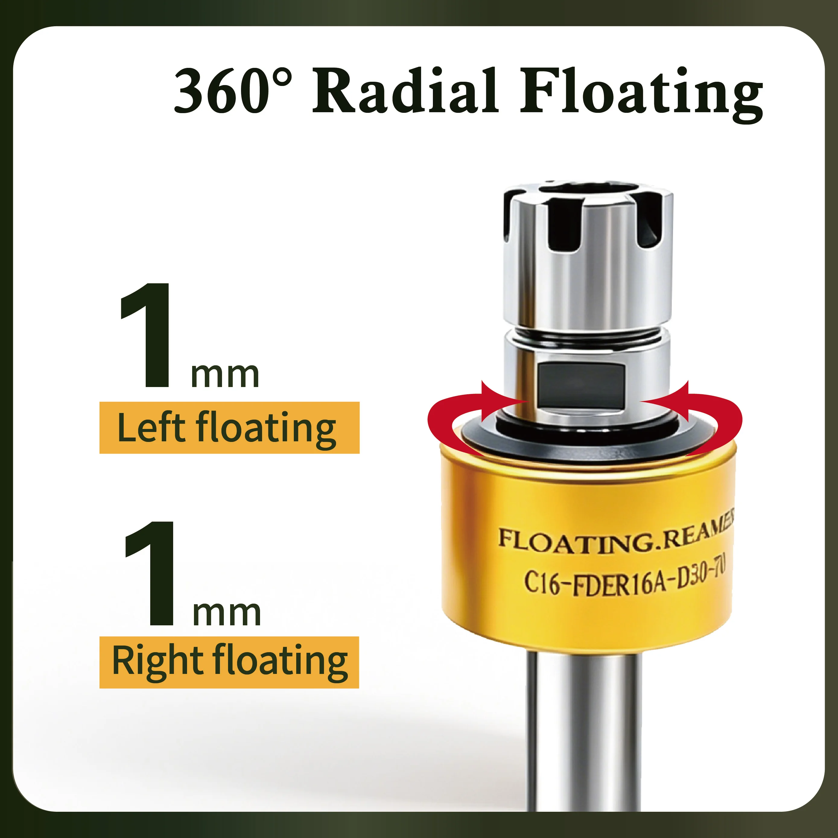 High Precision Radial Floating Reamer Holder 360° 1mm Float ER Collet Chuck for CNC Lathe Mill MT2 MT3 Straight BT30 BT40 BT50