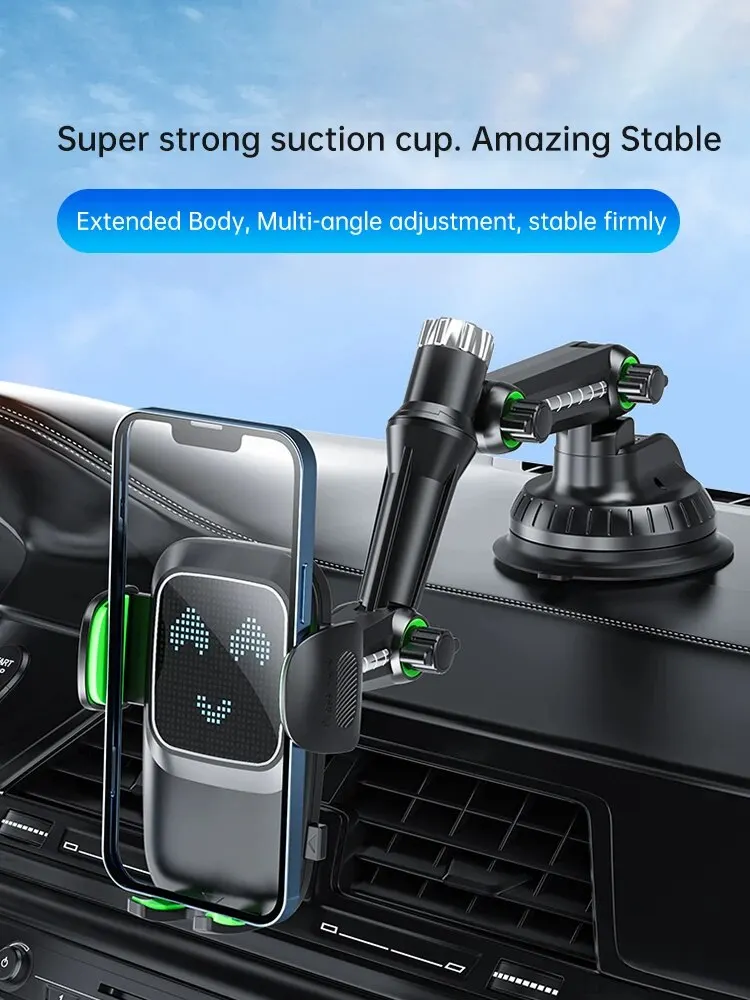 Support de téléphone à ventouse pour pare-brise/tableau de bord/fenêtre, support de téléphone universel à ventouse pour voiture avec coussin de Gel collant, compatible