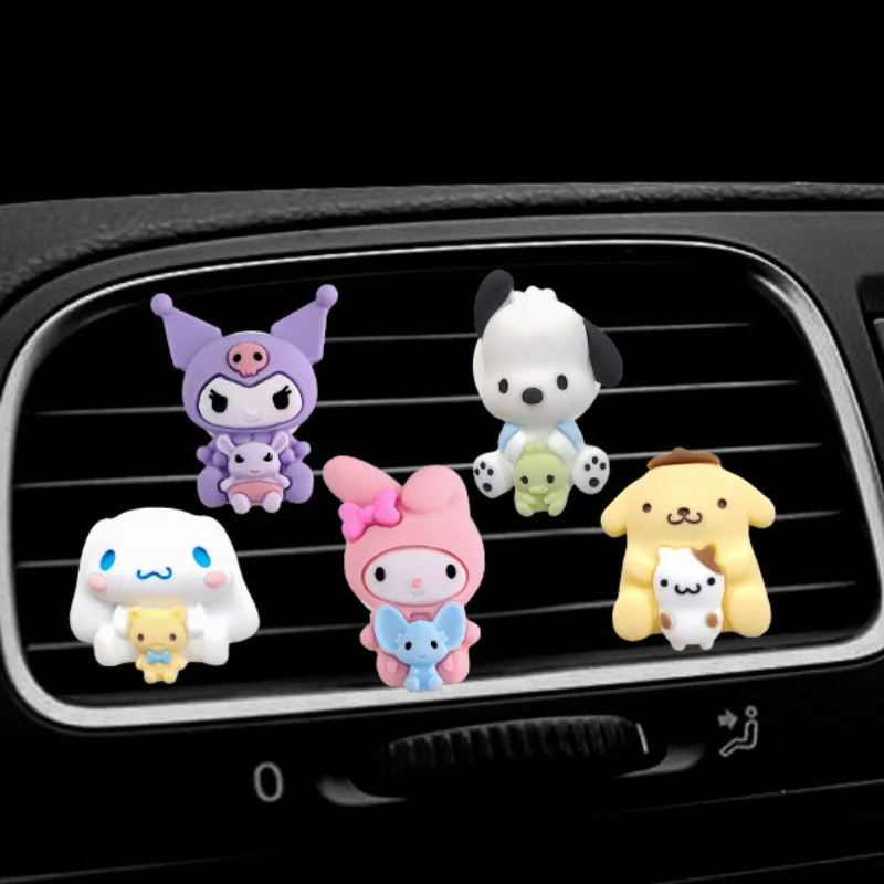 New Sanrio Car Vent Ornaments Cute Hello Kittys Kawaii Car Interior Center Console Decoration Toys Gifts for Girls