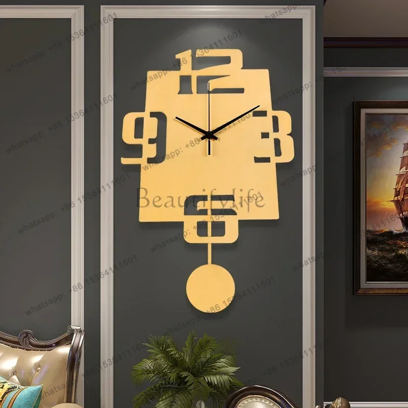 LJY Silent Digital Wall Clocks Pendulum Large Battery Cute Minimalist Clock Wall Vintage Items Mecanismo Reloj Pared Home Decor