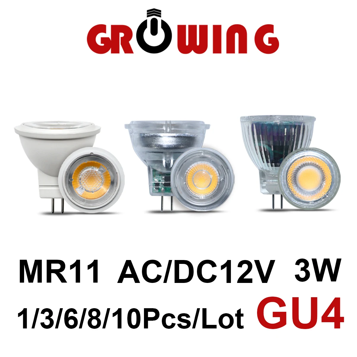 LED Mini COB Spotlight MR11 GU4 12V 24V 3W High light warm white light suitable for kitchen den replacement 20W 50W halogen lamp