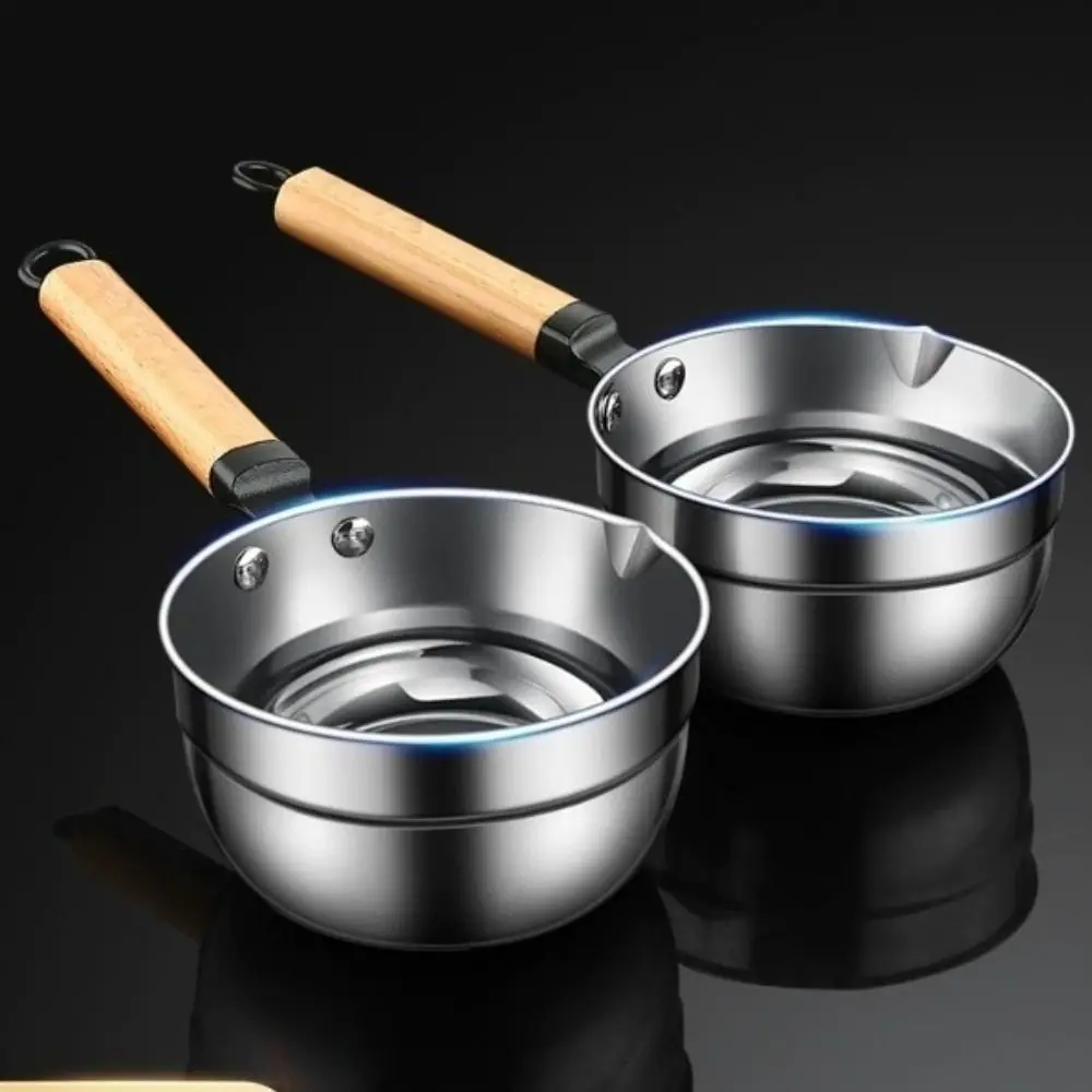 

304 Stainless Steel Water Scoops Multipurpose Hanging Soup Ladle Wooden Handle Large Capacity Water Spoon Kitchen Cooking