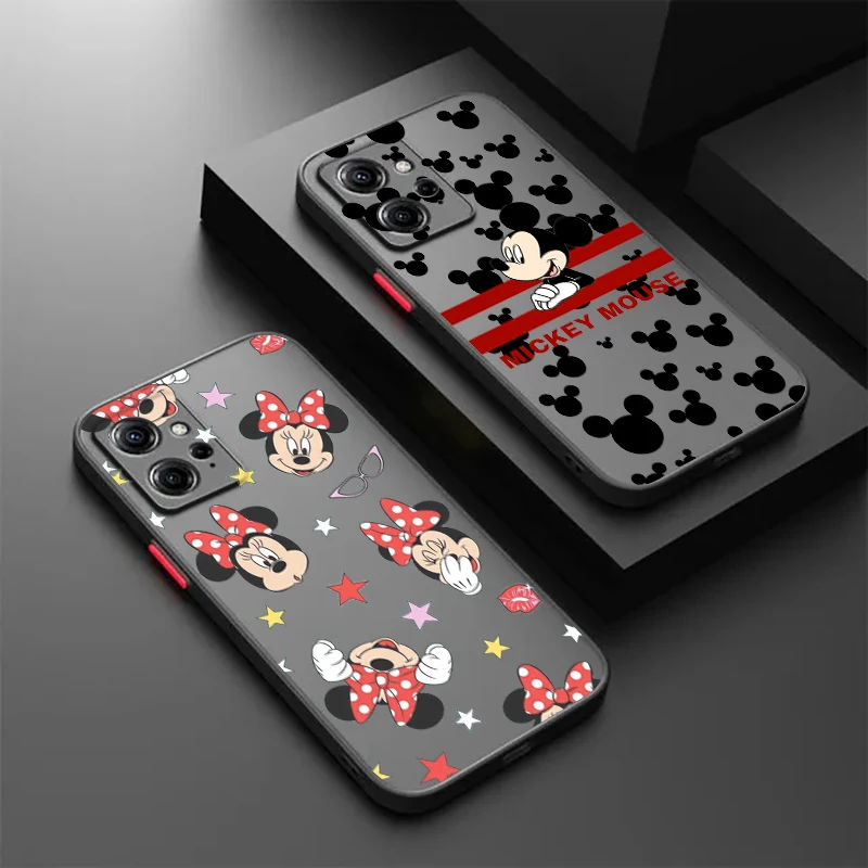 

Mickey Minnie Logo Frosted Translucent For Redmi Note 13 12 12S 12T 11 11T 11E 10 10S 9 Pro Plus 5G Soft Phone Case