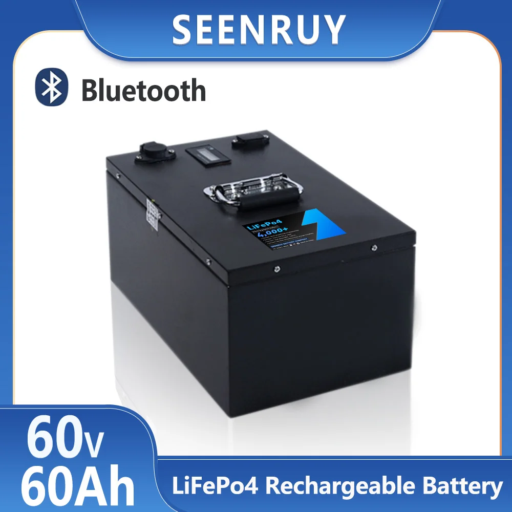 60v 60AH Lifepo4 Lithium Iron Phosphate Battery Pack Deep cycle Built in 60A 80A 100A BMS for Electric motorcycle +10A charger