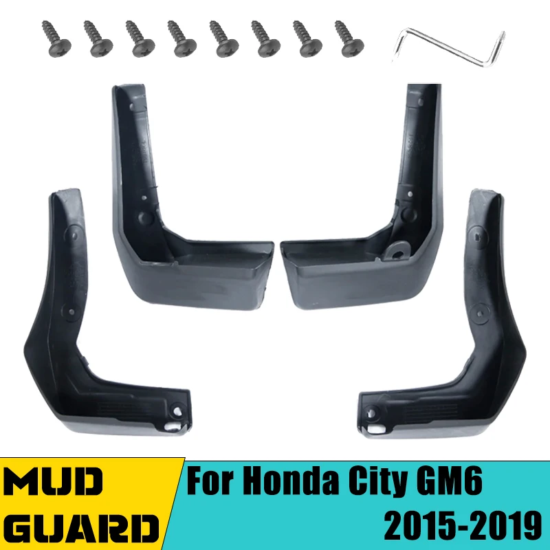 

4 PCS Car Mudguard Mud Flaps For Honda City GM6 2015-2019 2016 2017 2018 ABS Auto Splash Guard Front Rear Fender Accessories