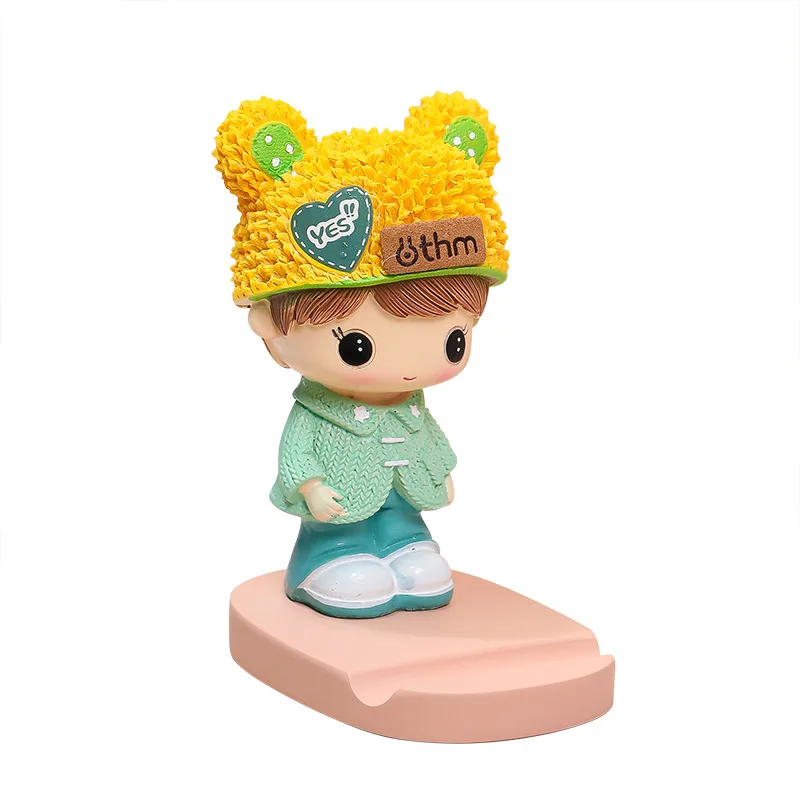 Cute Cartoon Phone Stand Desktop Office Desk Couple Cute Handmade Ornament High-end Gift Small Ornament for iPhone 17 16 15