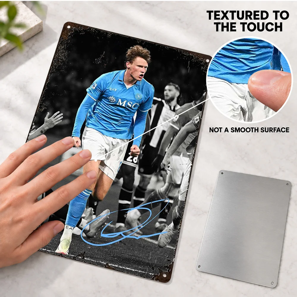 Scott McTominay Football Player Textured Metal Poster Customized Aluminum Sign Sports Photography Wall Art For Training Studio