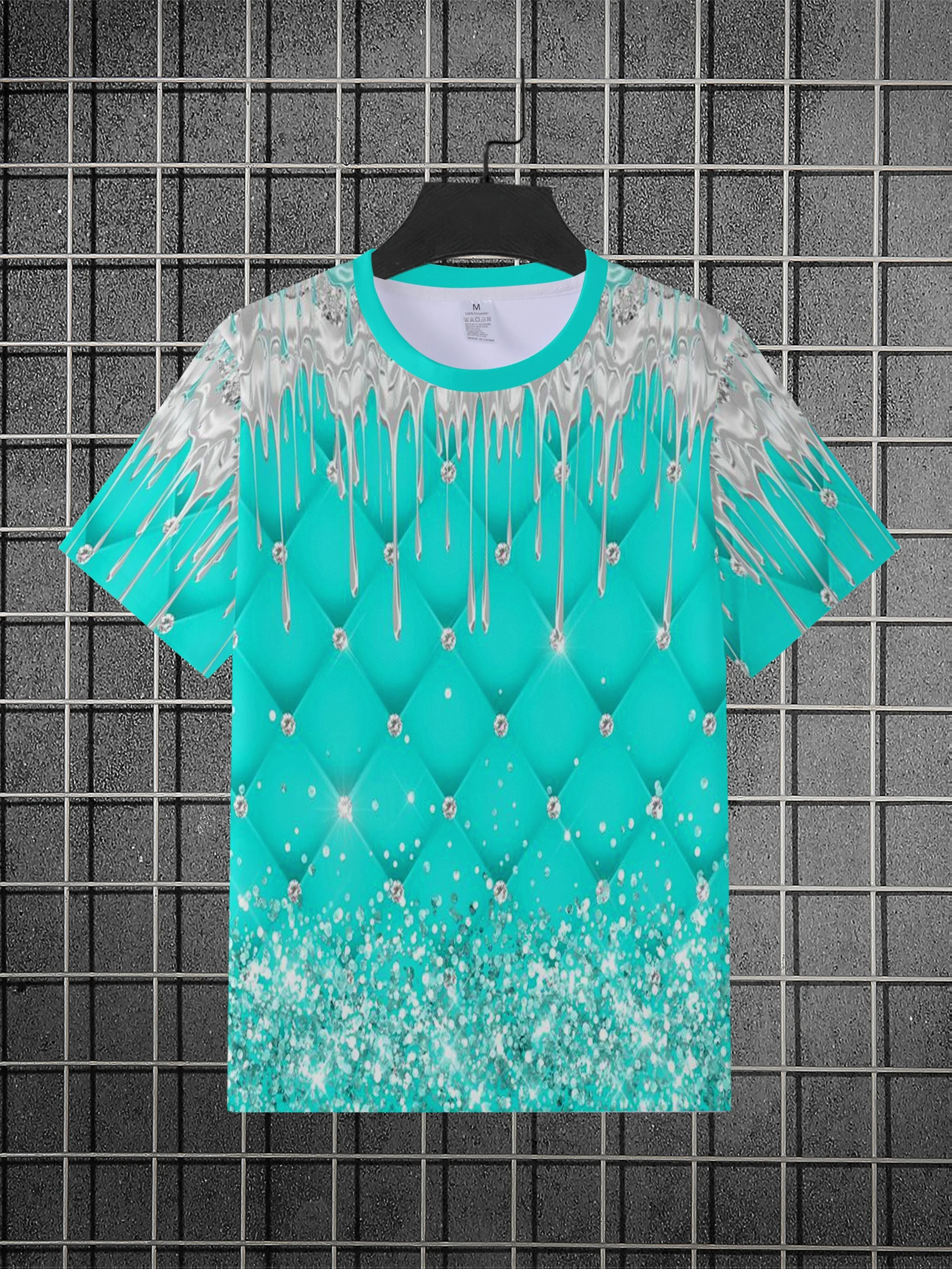 Camiseta Masculina Turquesa co - Summer Clothing Drip avaliação e preço