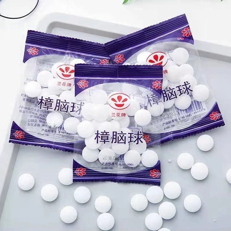 Bola de alcanfor Natural para armario, eliminación de olores de zapatos, resistente a los insectos, a prueba de polillas, a prueba de moho, pastillas de Mothbal, envío directo
