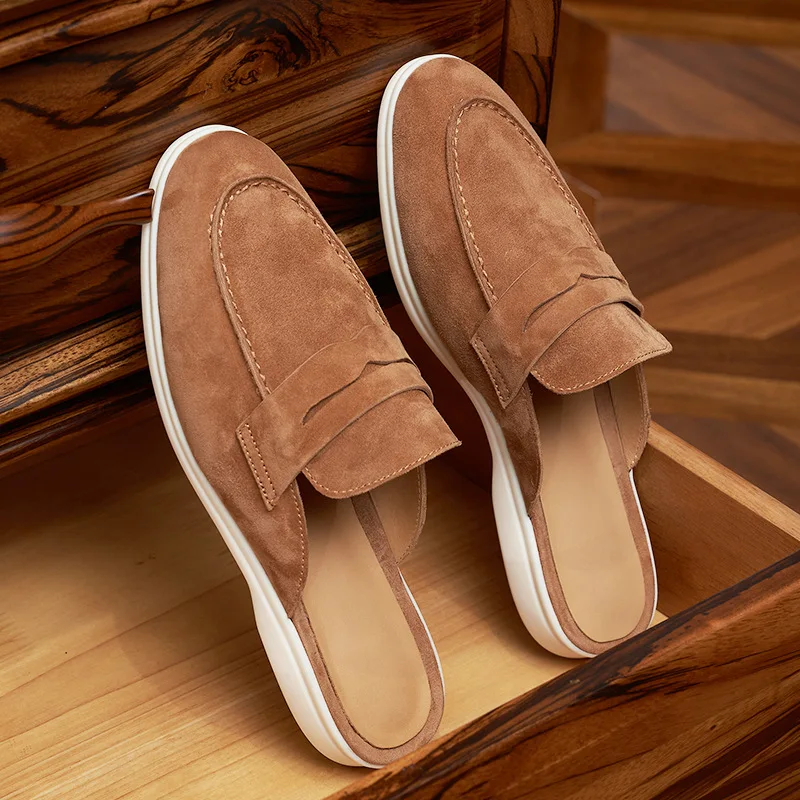 

Men Muller Shoes Leather Flat Bottomed Comfortable Casual Men Shoes