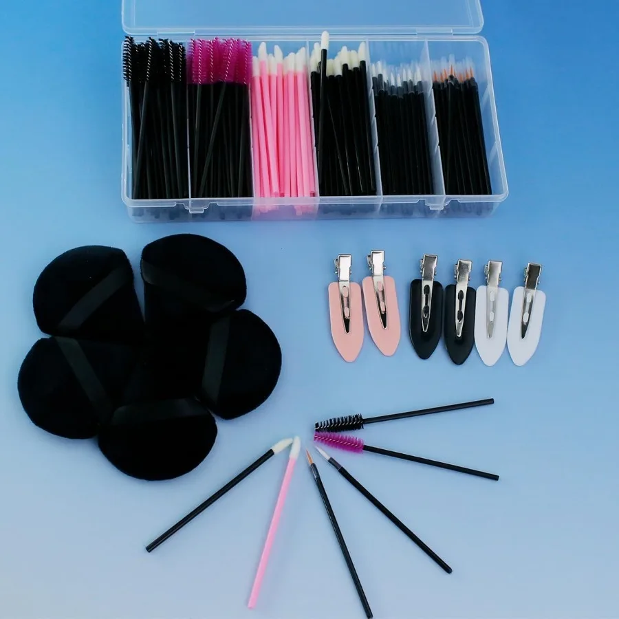 201 Stuks Wegwerp Make-Up Applicators Kit Met 80 Mascara Wands 80 Wegwerp Lip Applicators 30 Wimper Liner Borstels 5 Triangl