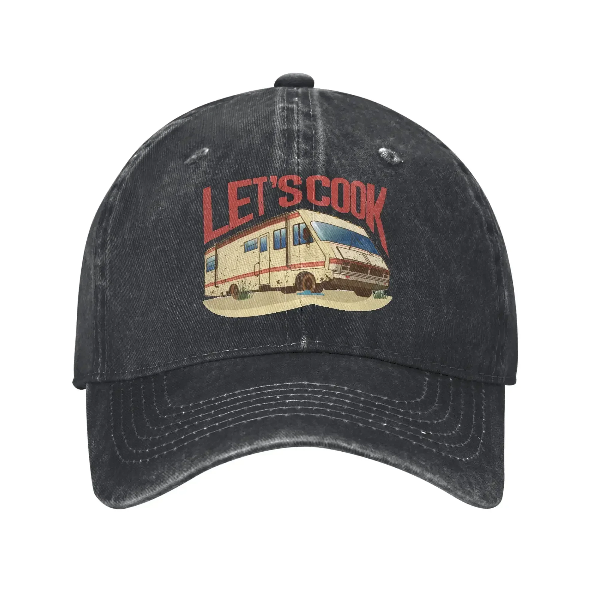 New RV Lets Cook Unisex Baseball Cap Distressed Cotton Caps Hat Vintage Outdoor Activities Adjustable Snapback Hat
