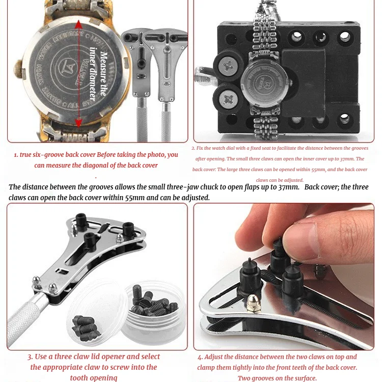 8-piece Watch Repair, Watch Opener, Watch Back Cover Opener, Clock Repair, Battery Replacement, And Back Cover Disassembly