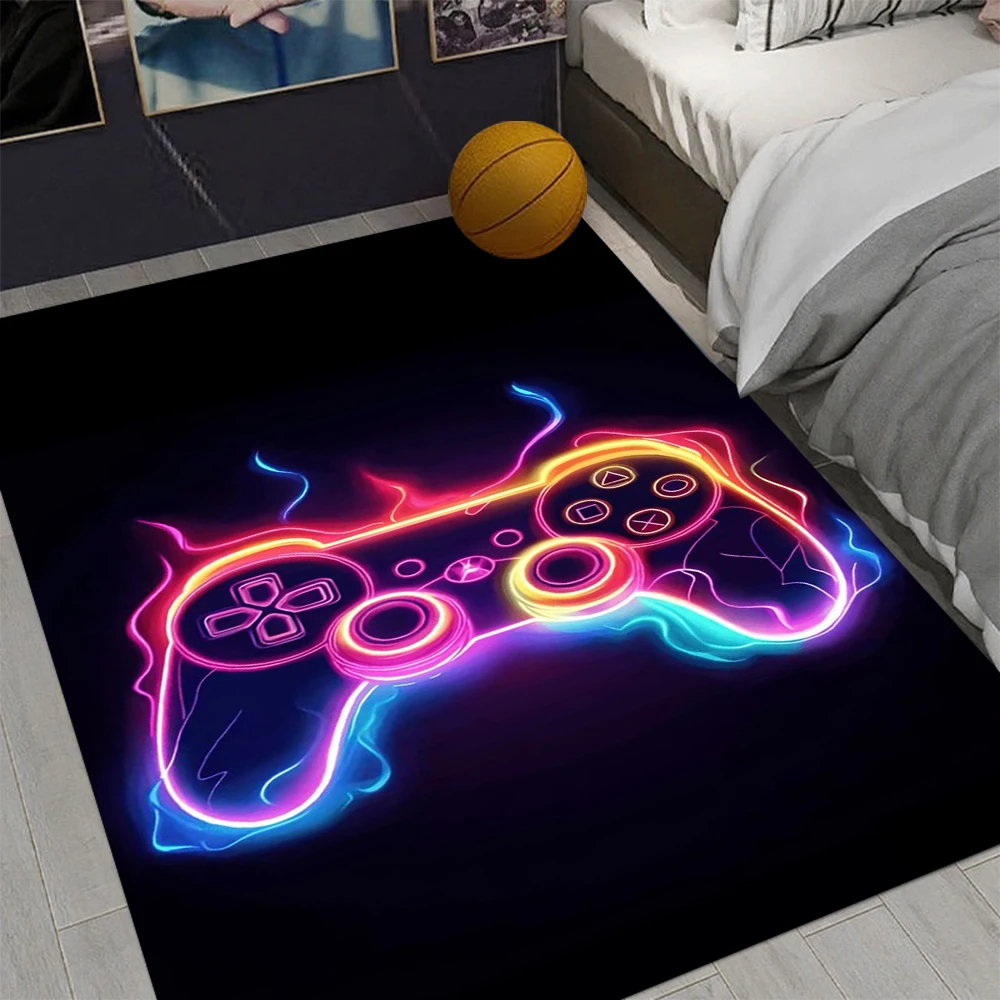 Gaming Rug for Boy Room Gamer Rug Boys' Game-Themed Bedroom Carpet Game Controller Carpet for Game Room Esports Room